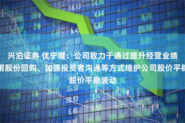 兴泊证券 优宁维：公司致力于通过提升经营业绩并运用股份回购、加强投资者沟通等方式维护公司股价平稳波动