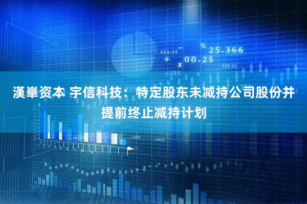 漢崋资本 宇信科技：特定股东未减持公司股份并提前终止减持计划