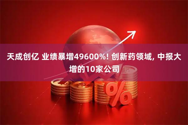 天成创亿 业绩暴增49600%! 创新药领域, 中报大增的10家公司